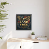 Framed Canvas - "Land of the Free" Patriotic Eagle Wall Art