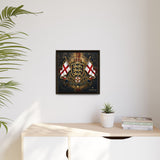 Matte Canvas: Lionheart England Crest Wall Art — Framed Union Jack Shield Print