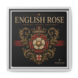 English Rose Matte Framed Canvas – Vintage Tudor Crest Wall Art