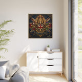 Britannia Lion Framed Canvas Wall Art — Union Jack Crest, 'Britannia • Unity • Pride'