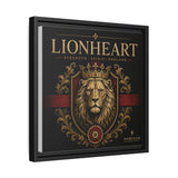 Lionheart Framed Canvas Print — Regal Crowned Lion Wall Art (Matte)