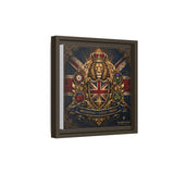 Britannia Lion Framed Canvas Wall Art — Union Jack Crest, 'Britannia • Unity • Pride'