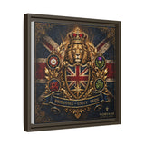 Britannia Lion Framed Canvas Wall Art — Union Jack Crest, 'Britannia • Unity • Pride'