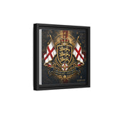 Matte Canvas: Lionheart England Crest Wall Art — Framed Union Jack Shield Print