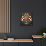 Matte Canvas: Lionheart England Crest Wall Art — Framed Union Jack Shield Print