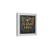 Framed Canvas - "Land of the Free" Patriotic Eagle Wall Art