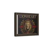 Lionheart Framed Canvas Print — Regal Crowned Lion Wall Art (Matte)