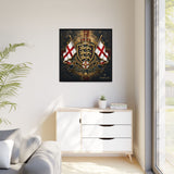 Matte Canvas: Lionheart England Crest Wall Art — Framed Union Jack Shield Print