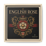 English Rose Matte Framed Canvas – Vintage Tudor Crest Wall Art