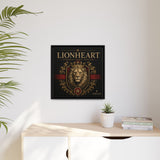 Lionheart Framed Canvas Print — Regal Crowned Lion Wall Art (Matte)