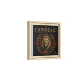 Lionheart Framed Canvas Print — Regal Crowned Lion Wall Art (Matte)