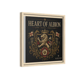 Heart of Albion Framed Canvas Wall Art — Vintage English Lion Crest