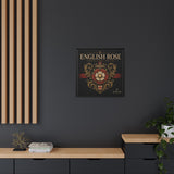 English Rose Matte Framed Canvas – Vintage Tudor Crest Wall Art