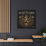 Heart of Albion Framed Canvas Wall Art — Vintage English Lion Crest