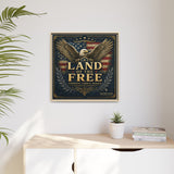 Framed Canvas - "Land of the Free" Patriotic Eagle Wall Art