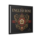 English Rose Matte Framed Canvas – Vintage Tudor Crest Wall Art