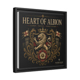 Heart of Albion Framed Canvas Wall Art — Vintage English Lion Crest