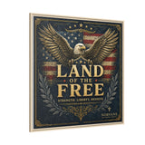 Framed Canvas - "Land of the Free" Patriotic Eagle Wall Art