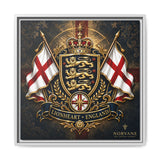 Matte Canvas: Lionheart England Crest Wall Art — Framed Union Jack Shield Print
