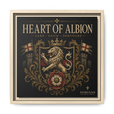 Heart of Albion Framed Canvas Wall Art — Vintage English Lion Crest