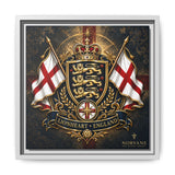 Matte Canvas: Lionheart England Crest Wall Art — Framed Union Jack Shield Print
