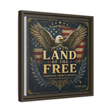 Framed Canvas - "Land of the Free" Patriotic Eagle Wall Art
