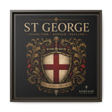 St George Shield Matte Canvas Framed Wall Art — England Crest Decor