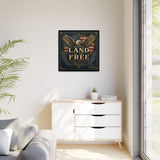 Framed Canvas - "Land of the Free" Patriotic Eagle Wall Art