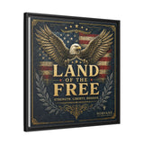Framed Canvas - "Land of the Free" Patriotic Eagle Wall Art