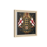 Matte Canvas: Lionheart England Crest Wall Art — Framed Union Jack Shield Print