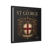 St George Shield Matte Canvas Framed Wall Art — England Crest Decor