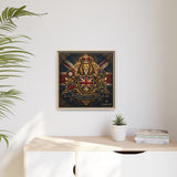 Britannia Lion Framed Canvas Wall Art — Union Jack Crest, 'Britannia • Unity • Pride'