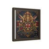 Britannia Lion Framed Canvas Wall Art — Union Jack Crest, 'Britannia • Unity • Pride'