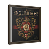 English Rose Matte Framed Canvas – Vintage Tudor Crest Wall Art