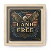 Framed Canvas - "Land of the Free" Patriotic Eagle Wall Art