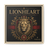 Lionheart Framed Canvas Print — Regal Crowned Lion Wall Art (Matte)