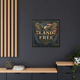 Framed Canvas - "Land of the Free" Patriotic Eagle Wall Art