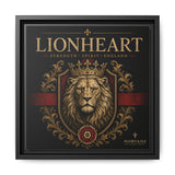 Lionheart Framed Canvas Print — Regal Crowned Lion Wall Art (Matte)