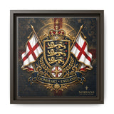 Matte Canvas: Lionheart England Crest Wall Art — Framed Union Jack Shield Print