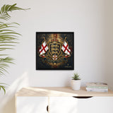 Matte Canvas: Lionheart England Crest Wall Art — Framed Union Jack Shield Print