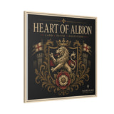 Heart of Albion Framed Canvas Wall Art — Vintage English Lion Crest