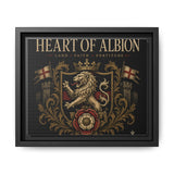Heart of Albion Framed Canvas Wall Art — Vintage English Lion Crest