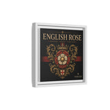 English Rose Matte Framed Canvas – Vintage Tudor Crest Wall Art