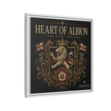 Heart of Albion Framed Canvas Wall Art — Vintage English Lion Crest