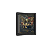 Framed Canvas - "Land of the Free" Patriotic Eagle Wall Art