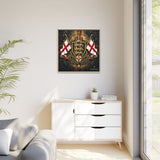 Matte Canvas: Lionheart England Crest Wall Art — Framed Union Jack Shield Print