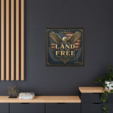 Framed Canvas - "Land of the Free" Patriotic Eagle Wall Art