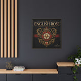 English Rose Matte Framed Canvas – Vintage Tudor Crest Wall Art