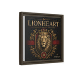 Lionheart Framed Canvas Print — Regal Crowned Lion Wall Art (Matte)