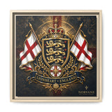Matte Canvas: Lionheart England Crest Wall Art — Framed Union Jack Shield Print
